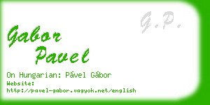 gabor pavel business card